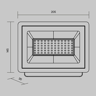 Прожектор 21 см, 50W, 4000K, Maytoni Flood FL001-L50B4K, черный