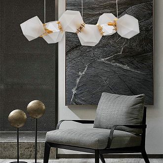 Подвесной светильник Gabriel Scott Welles Glass L2 40*40*35 см, 2*G9*40W, ImperiumLoft 40.2275-0, Золотистый
