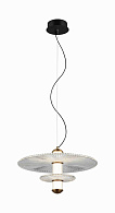 Люстра Ø300 x H1310, мм, 7W 3000K, BLACK+CLEAR  8438MDM-2M BK+GD BLACK+CLEAR