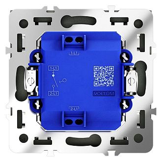 Выключатель встраиваемый Voltum S70 одноклавишный 10А, черный матовый пластик Soft touch VLS010108