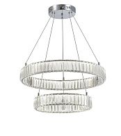 Люстра Ø400+600 x H1200, мм, 50W 4000K, CHROME (Хром) NewRgy D2107-DW-4+6 CHROME