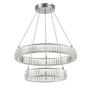 Люстра Ø400+600 x H1200, мм, 50W 4000K, CHROME (Хром) NewRgy D2107-DW-4+6 CHROME