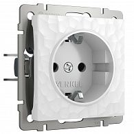 W1271101 Розетка с заземлением и шторками, hammer белый Werkel, 4690389162817