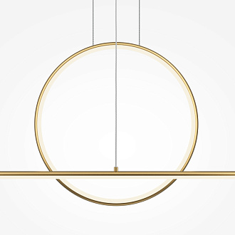 Подвесной светильник 143*11,7*344 см, LED, 40W, 3000К, Maytoni Halo MOD247PL-L49BSK латунный