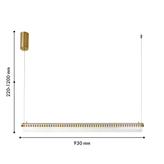 Линейный светильник 93*7*120 см, 15W, Favourite Pulser 4489-1P медь, прозрачный акрил