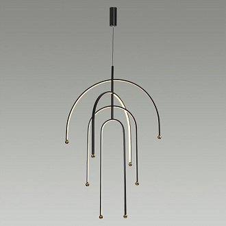 Подвесной светильник 80*125-295 см, LED*95W, 3000К, 5820 Lm, 15-20 м2 Odeon Light Memfi, черный 6633/95L