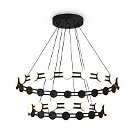 Подвесная люстра 80 см, 70W, 3000K, Freya Collar FR6180PL-L70B, черный