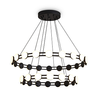 Подвесная люстра 80 см, 70W, 3000K, Freya Collar FR6180PL-L70B, черный