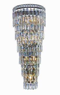 Бра 120*340*850, 7+4*E14+Led, 40W NewRgy Cristallo W2820R/7+4A CHROME+CLEAR, Хром+Прозрачный