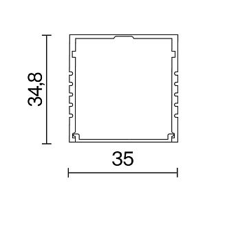 Алюминиевый профиль накладной 35x35 (Серебро, 2 м), ALM-3535AT-S-2M 631008 Maytoni