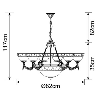 Люстра Arte Lamp A3777LM-6-2AB бронза