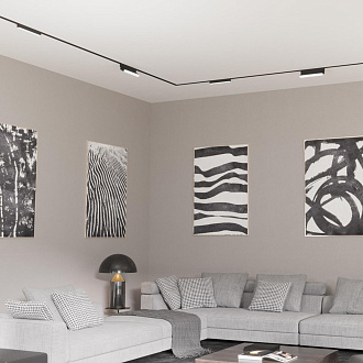 Трековый светильник для низковольтного шинопровода 22,2*2,5* см, LED 12W*3000 К, Novotech Shino Smal, черный, 359238