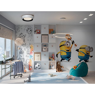 Потолочный светильник *50*12 см, LED 1*54W, 3000-4000-6500 К, Sonex Cronus 7715/54L, белый/черный