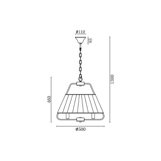 Подвесная люстра  50*130 см, 5*E14 золото Vele Luce Isabella VL4254P05