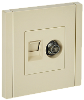 Розетка двойная TV+RJ45 кат.5E FP436 ваниль IEK FORTE&PIANO, FP-AK20-1-K10