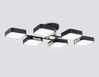 Люстра светодиодная на штанге 85*43*14- см, **W, 3000-6000K, Ambrella Light Comfort FL4887, черный, дерево