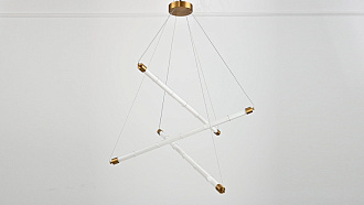 Подвесная люстра 39*151 см, 33W, Favourite Banche 4558-3P матовая латунь, белый акрил