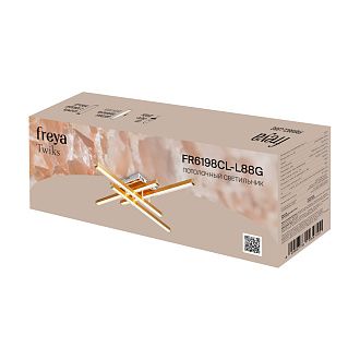 Светильник 67*67*-12 см, *LED*80W, 3000-7000K, Freya Твикс/Twiks FR6198CL-L88G, Золото