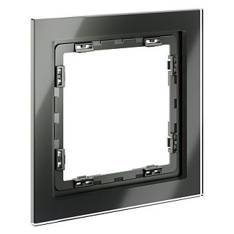 Рамка стеклянная Voltum S70 на 1 пост, титан, стекло Стекло/пластик  VLS110106