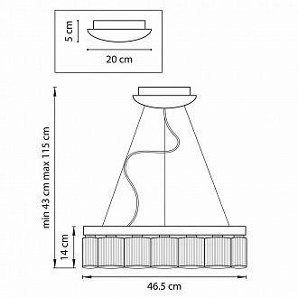 Подвесная люстра Lightstar Nibbler 812126, черный, диаметр 47 см