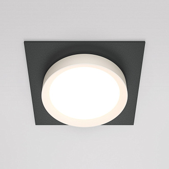 Светильник 11 см, Maytoni Downlight Hoop DL086-GX53-SQ-BW, черный-белый, вр 9,5 см