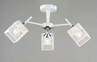 Люстра Ø590 x H285, мм, 3*40W (120W), WT+CH (Белый+Хром) Rilon 5968/3 WT+CH
