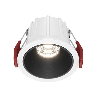 Светильник 7 см, 10W, 4000K, Maytoni Downlight Alfa LED DL043-01-10W4K-RD-WB, белый-черный