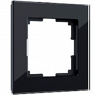 W0011108 Рамка на 1 пост Favorit, черный,стекло Werkel, 4690389159343