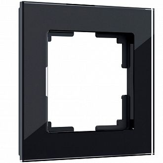 W0011108 Рамка на 1 пост Favorit, черный,стекло Werkel, 4690389159343