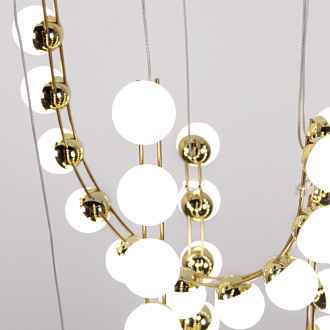 Подвесная люстра 39*189 см, 48W, Favourite HELMET 4590-4P латунь, белый акрил