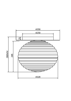 Накладной светильник 35*35*28 см, 1*E27, 60W, Maytoni Reels MOD268CL-01B черный