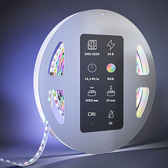 RGB/RGBW светодиодная лента Ultra 24В 3838 14,4Вт/м 5м IP20 201131 Maytoni  Led Strip, цена за метр, отгружается по  5 м