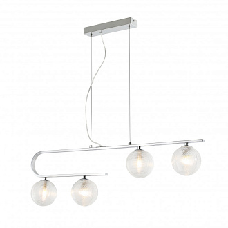 Подвесная люстра Favourite Idem 2724-4P, L870*W120*H305/1500, хром, плафоны из рифленого прозрачного стекла