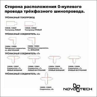 Соединитель L внешний с токопроводом трехфазный Novotech 135062, белый