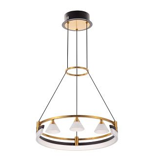 Подвесная люстра 40 см, 28W, 3000K, Citilux Helly CL211042, черный-бронза