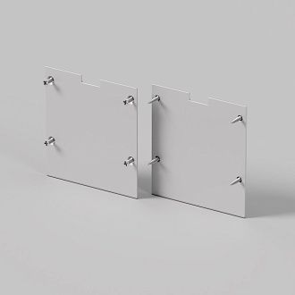 Комплект заглушек (для профиля 50×50) 2 шт., ALM-5050-S-EC 642046, *5*5 см, Maytoni Led Strip 642046, Серебро