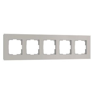 W0053117 Рамка на 5 постов Senso, дымчатый, стекло soft-touch Werkel, 4690389214301