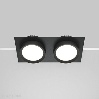 Встраиваемый светильник 22*11*4,5 см, 2 GX53*15W Hoop DL086-02-GX53-SQ-B Maytoni Downlight, Черный, вр 9*19,5 см