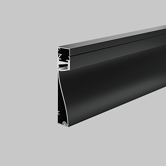 Алюминиевый профиль  Накладной 18*80*2000 мм для светодиодной ленты Maytoni Led strip Черный ALM-8018-B-2M