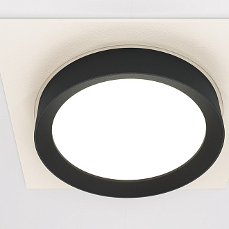 Светильник 11 см, GX53, IP20 Maytoni Downlight Hoop DL086-GX53-SQ-WB, белый-черный, вр 9,5 см