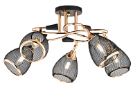 Люстра Ø640 x H240, мм, 5*40W (200W), FGD+BK (Золото+Чёрный) Rilon 5073/5 FGD+BK