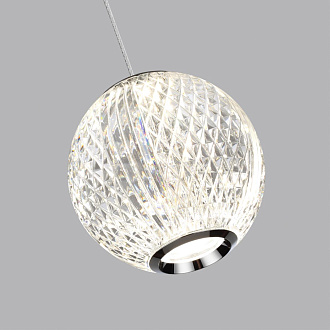 Подвес 11*11*263,5 см, 1 LED*5W, 4000 К, Odeon Light Crystal, хром 5007/5LA