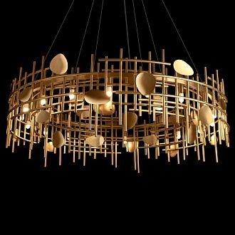 Подвесная люстра 100 см, Loft IT Escama 10396/1000C, золото