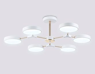 Люстра светодиодная на штанге **21- см, **W, 3000-6000K, Ambrella Light Comfort FL516333, белый, золото