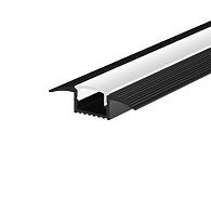 Алюминиевый профиль встраиваемый в пол 37x10 (Черный, 2 м), ALM-3710-S-2M 636023 Maytoni