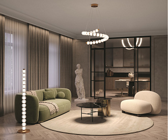 Торшер 25*25*132 см, LED, 33W, 3000К, Maytoni Amulet MOD555FL-L23G3K золотой