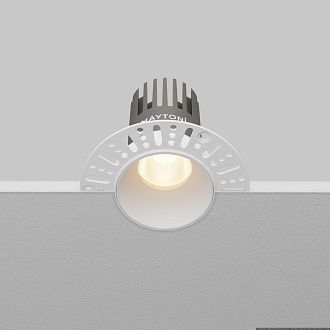 Встраиваемый светильник 9*8 см, вр 6 см, *LED*10W, 3000K, Maytoni Dip DL119-10W-3K-TRS-W, Белый
