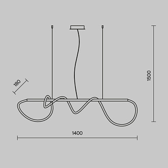 Светильник 140 см, 30W, 3000K, Maytoni MOD166PL-L30G3K, золото