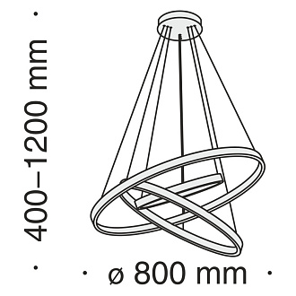 Светильник 80 см, 80W, 4000K Maytoni Rim MOD058PL-L100BS4K, 115W, 4000K, латунь