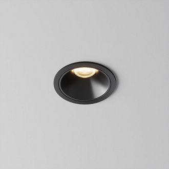Встраиваемый светильник 6,5*6,5*5,2 см, LED, 10W, 3000К, Maytoni Technical Alfa LED DL043-01-10W3K-RD-B-1 черный, вр 5,5 см